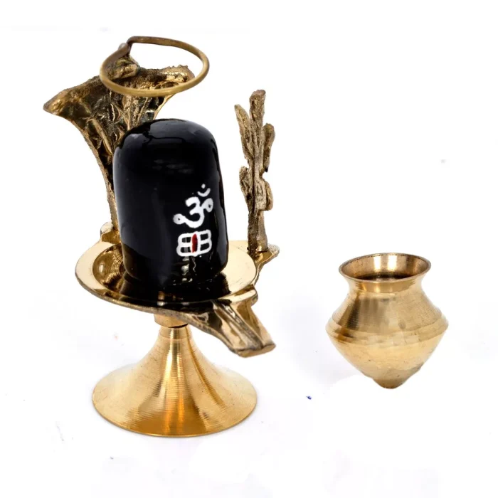 Brass Shiva Ling   Statue for Hindu Puja(4.7 Inch)
