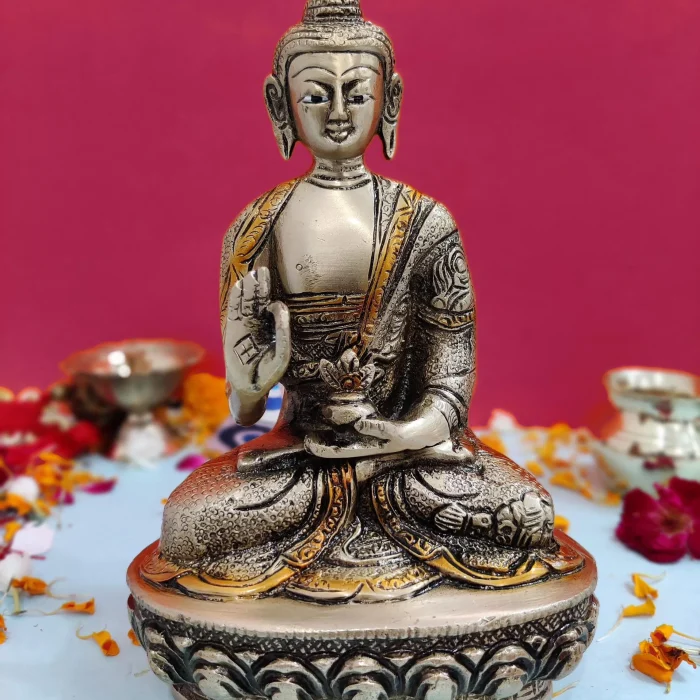 Decorative Brass Lord Gautama Buddha Idol/Statue(8 Inch Approx)