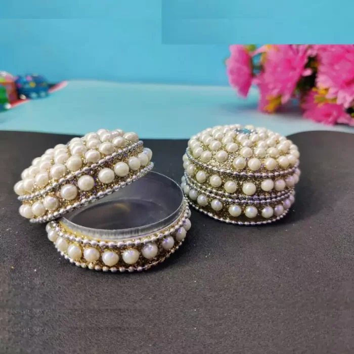 Metal Decorative Sindur Dani(Set of 2) - 4 cm
