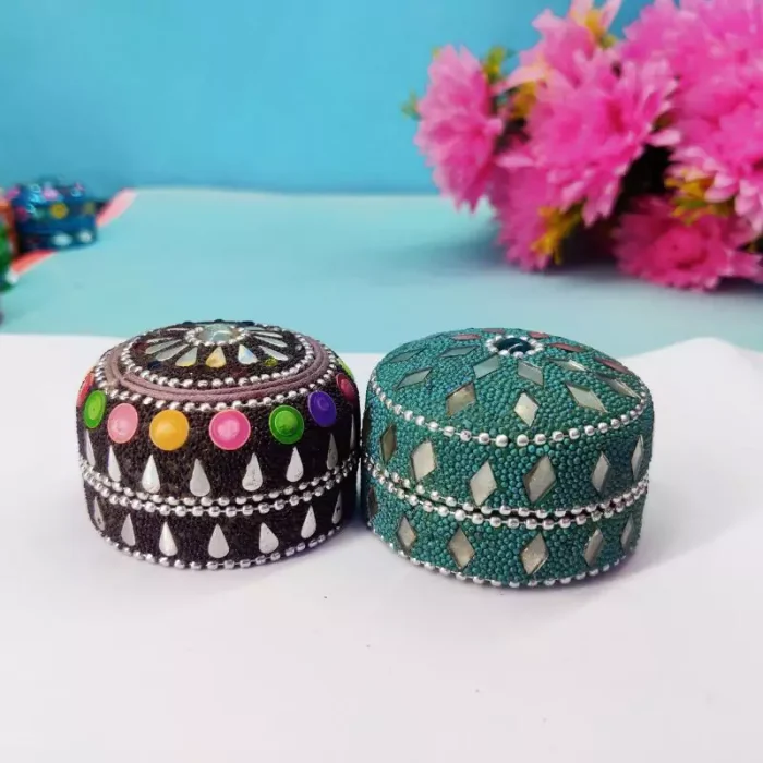 Multicolor metal sindur dani(Set of 2) - 4 cm