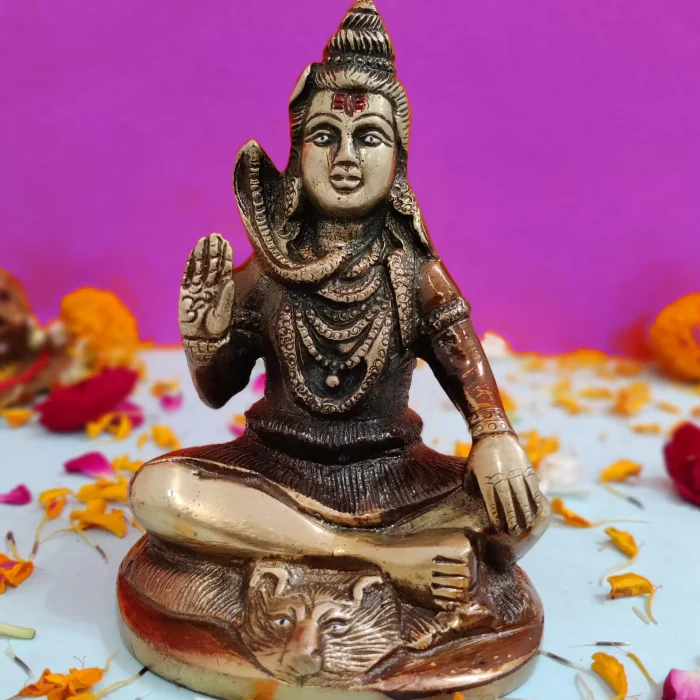Divine Lord Shiva Brass Idol - 5.1 Inch