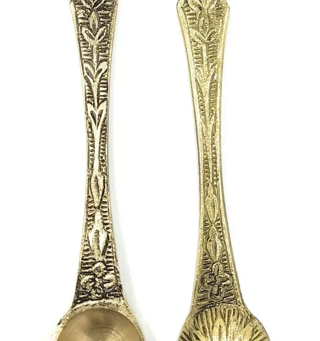 Brass Panchamrit Pooja  Spoon -  Set of 2(5 Inch)