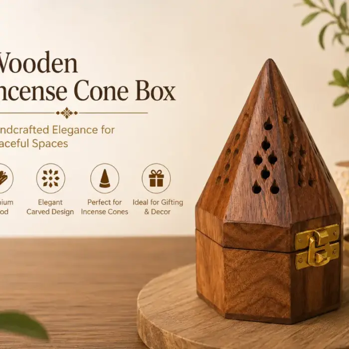 Handcrafted Wooden Sambrani Dhoop Holder