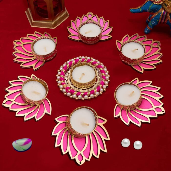 Decorative candles and diyas for home temple, Diwali decoration, Lakshmi Pooja, Navratri, and festive Indian home décor