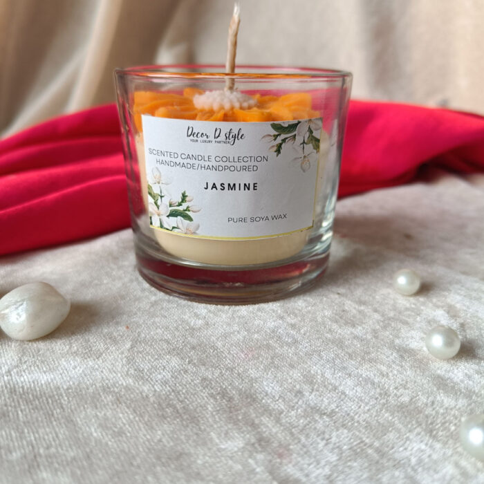 Daisy Flower Orange Candle – Jasmine scent Candle