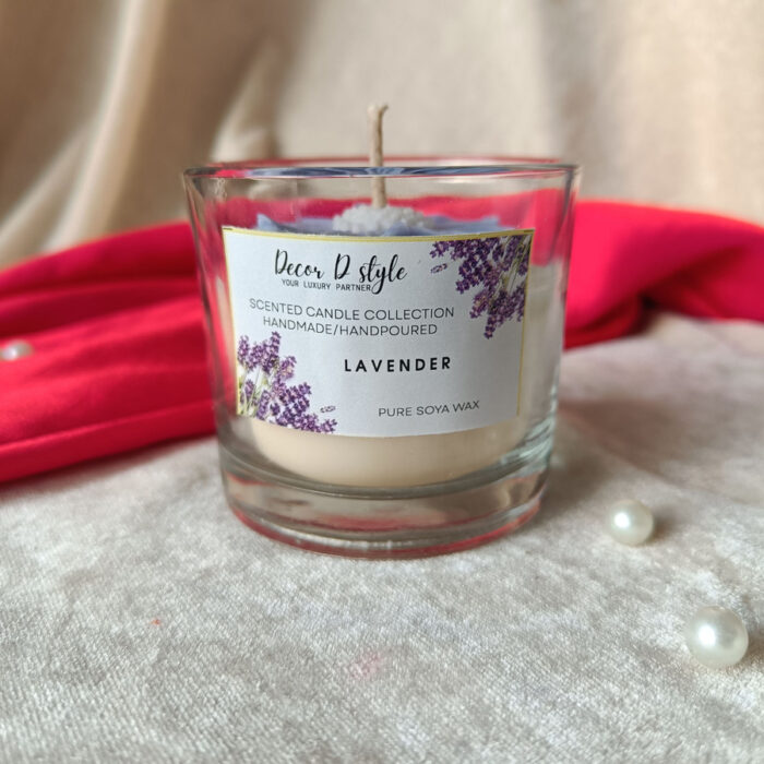 Daisy Flower Purple Candle – Lavender scent Candle