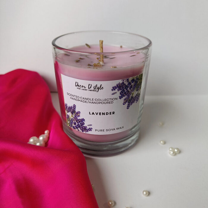 Scented Lanvendr lust glass jar Candle