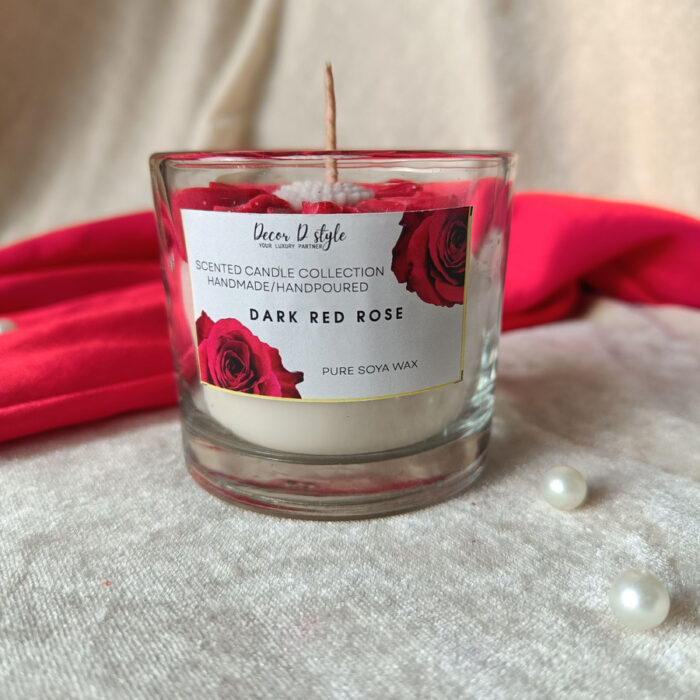 Daisy Flower Red Candle – Rose Aroma Candle