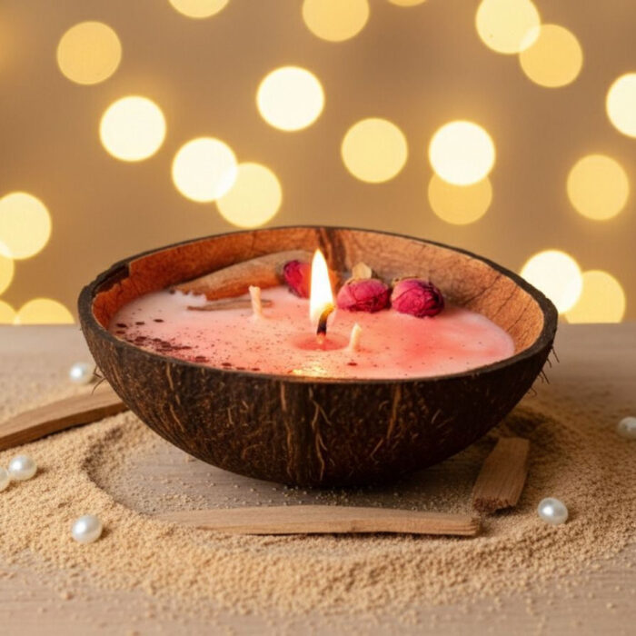 coconut shell candle with sandalwood aroma Candle
