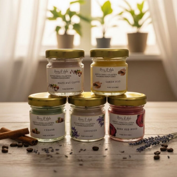 Color blast combo of 5 scente candle:sandalwood,rose,lavender,cedarwood,coffee Candle