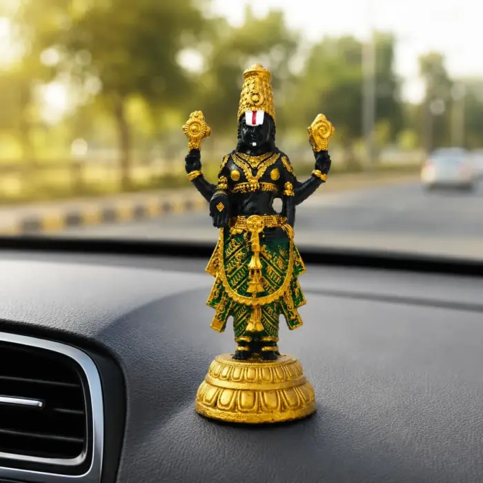 Tirupati Balaji Idol Black Finish for Home Temple & Pooja