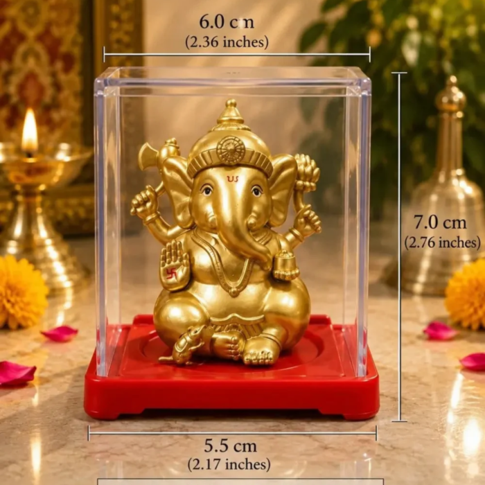 solar golden ganesha idol for cash dashboard