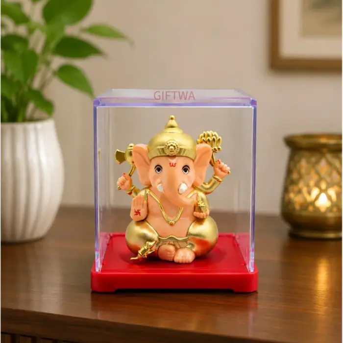 Solar Ganesha idol for home decor and car dashboard