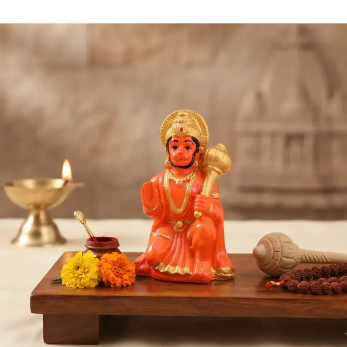 Hanuman Idol | Hanuman Ji Ki Murti Lord Balaji Bajrangbali With Gada Decorative Showpiece