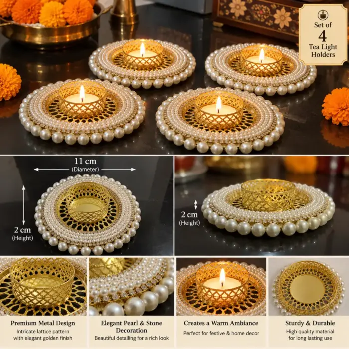 Beautiful set of 4 decorative tea light holder